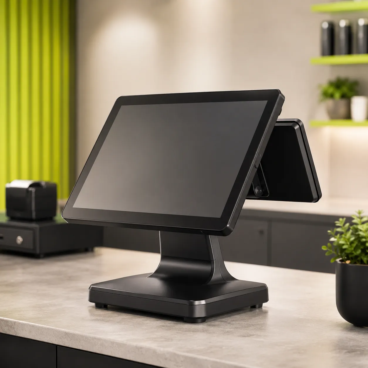 Plemmo Touch Pro — premium 15 inch dual-screen EPOS terminal