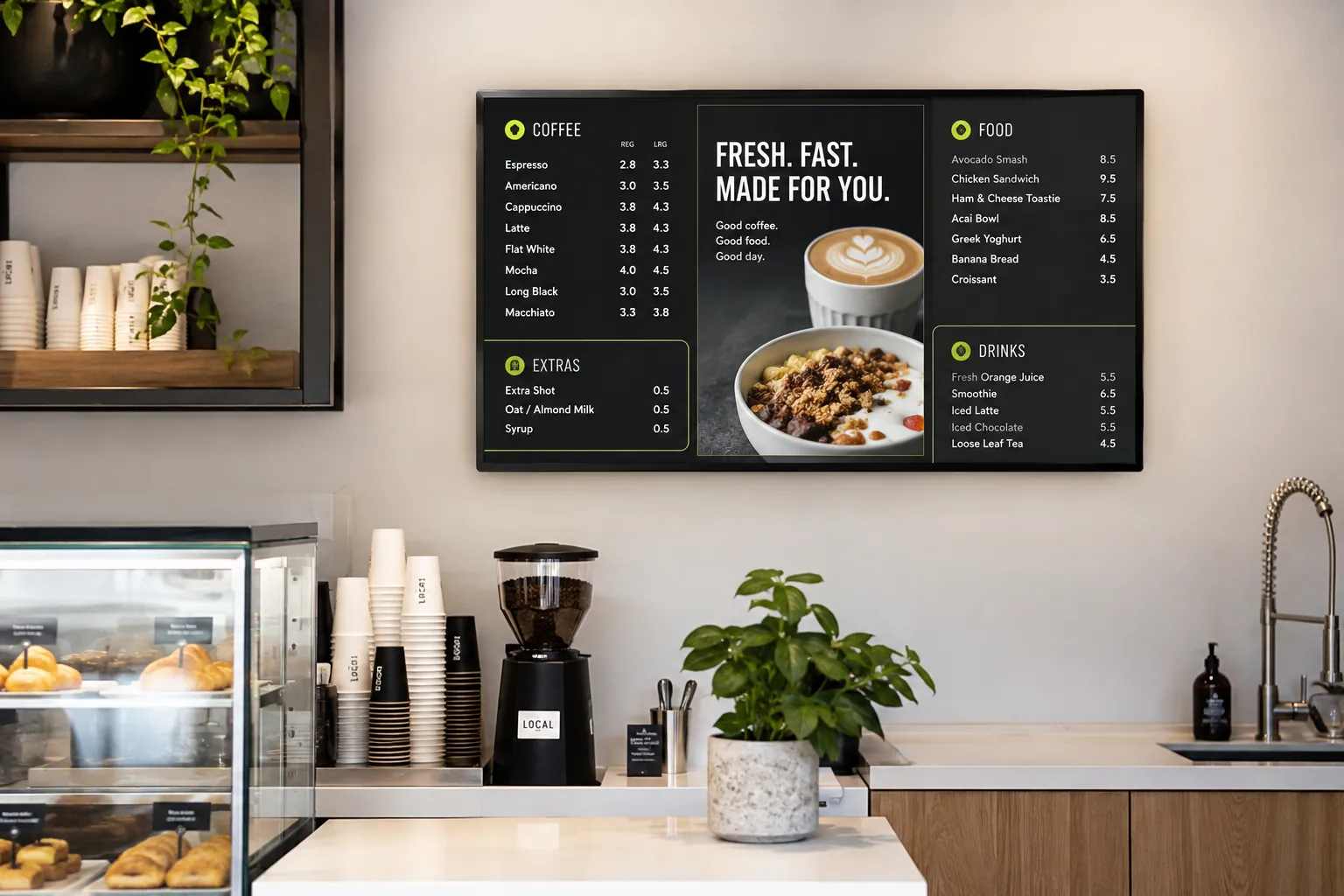 32 inch digital menu board screen
