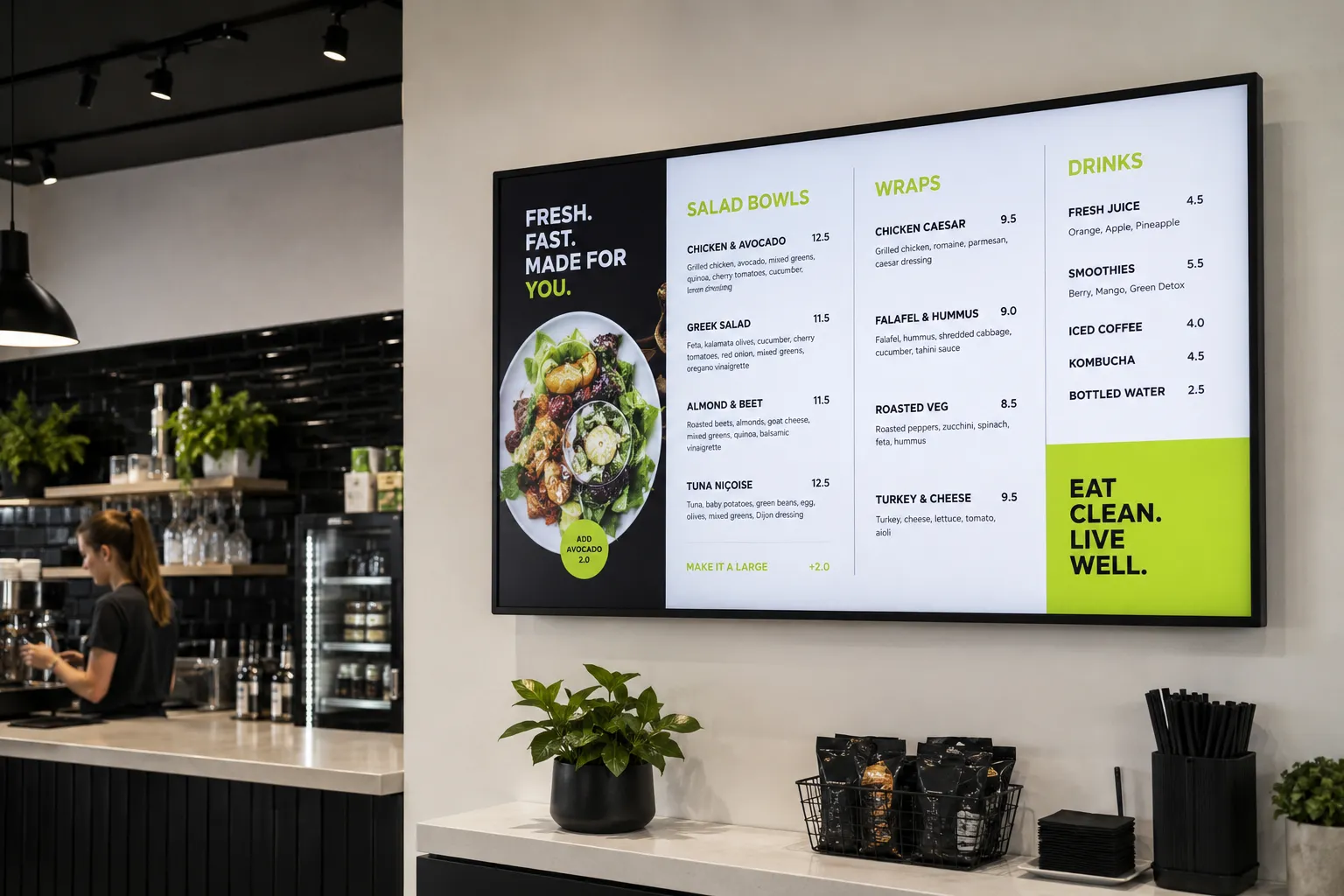 40 inch commercial menu display